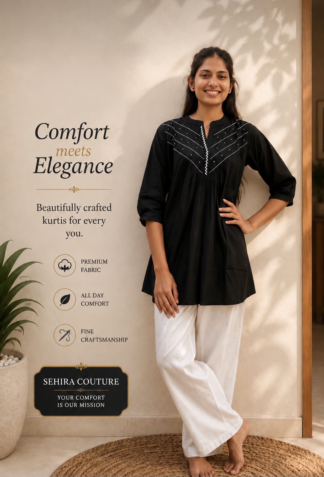 Premium Black Kurti
